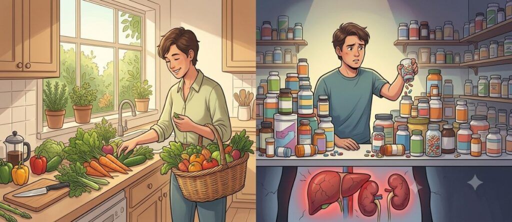 Alimentacao saudavel e cuidados com suplementos para proteger o figado