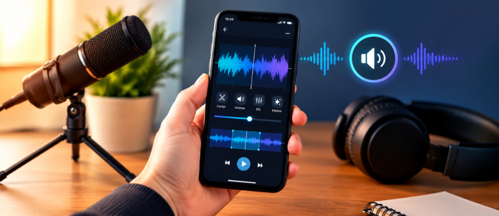 Descubra como melhorar o áudio, reduzir ruídos e utilizar ferramentas de edição mobile para produzir vídeos com som mais claro e profissional.