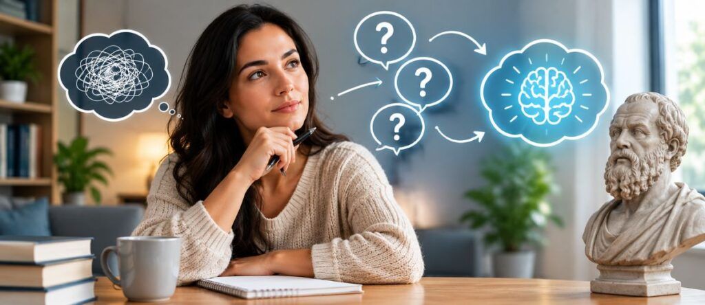 Reconhecer pensamentos automáticos e questionar interpretações negativas é um passo importante para desenvolver estratégias de controle do estresse.