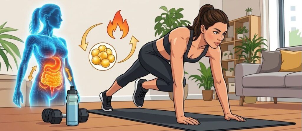 Exercícios de peso corporal podem fazer parte de uma rotina de treino rápido para estimular o gasto energético e melhorar o condicionamento.